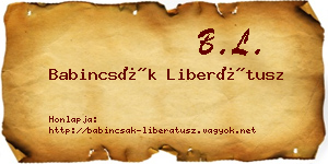 Babincsák Liberátusz névjegykártya